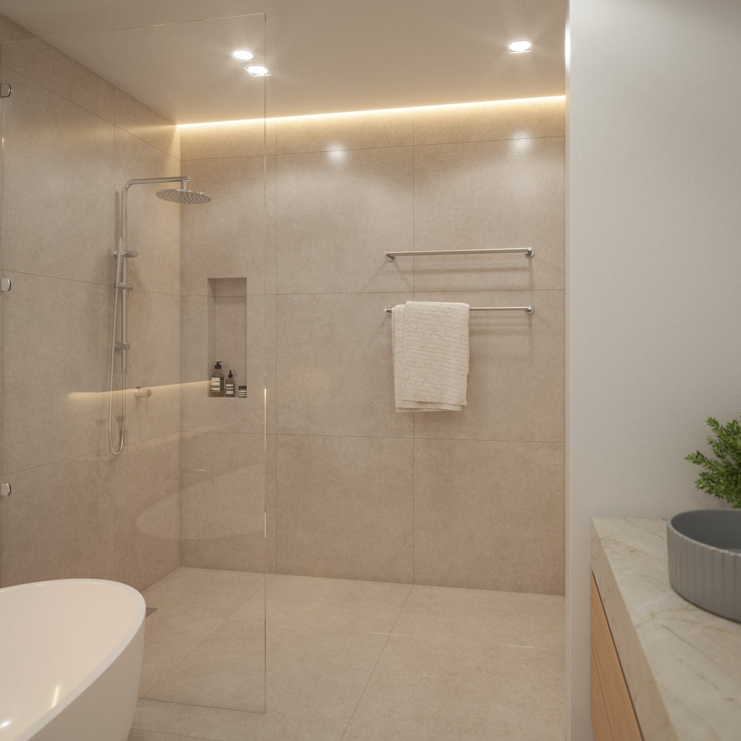 Farina 800 Double Towel Rail Brushed Nickel