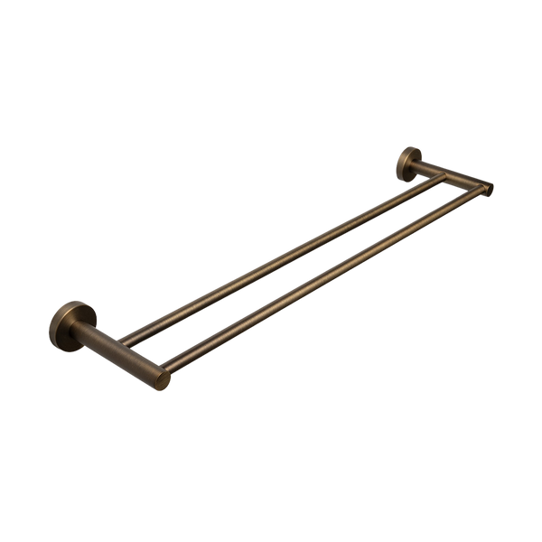 Farina 600 Double Towel Rail Brushed Vintage Antique Brass