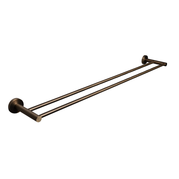 Farina 800 Double Towel Rail Brushed Vintage Antique Brass