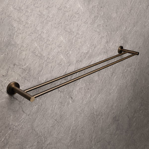 Farina 800 Double Towel Rail Brushed Vintage Antique Brass - Brushed Vintage Antique Brass