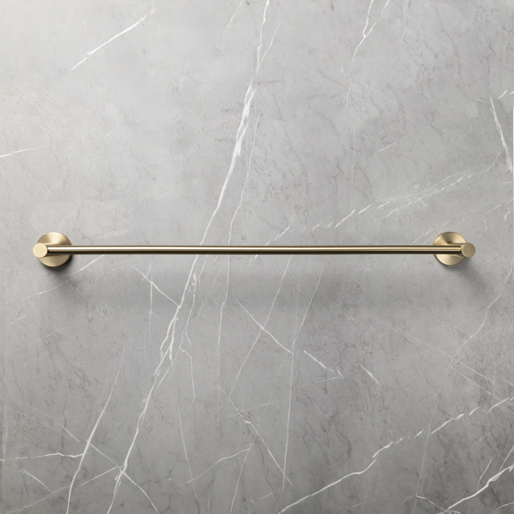 Farina 600 Single Towel Rail Brushed Brass Gold