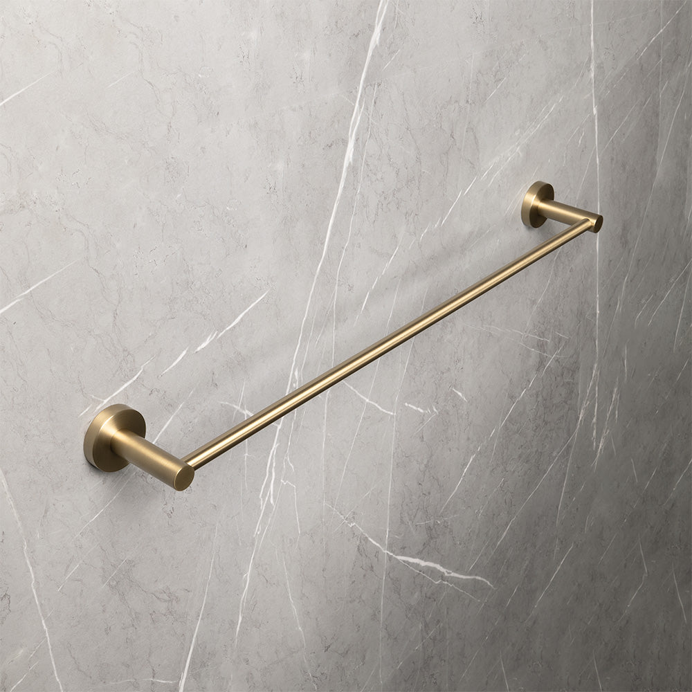 Farina 600 Single Towel Rail Brushed Brass Gold