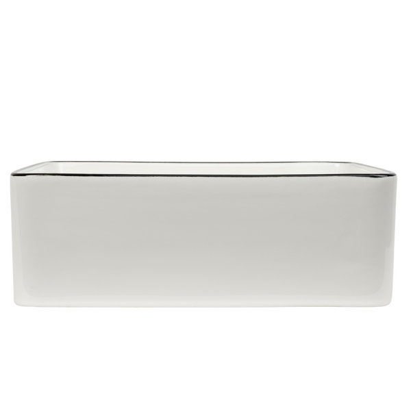 Celeste Gloss White with Black Rim Square Basin CLEARANCE