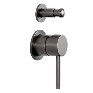 Mira Brushed Gunmetal Wall Mixer with divertor - Brushed Gunmetal