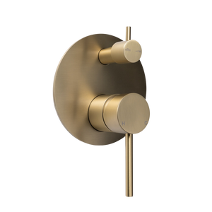 Mira Brushed Brass Gold Wall Mixer Divertor Plate - Brushed Brass Gold