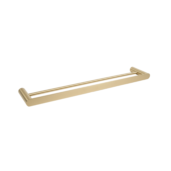 Ascari Brushed Brass Gold 600 Double Towel Rail
