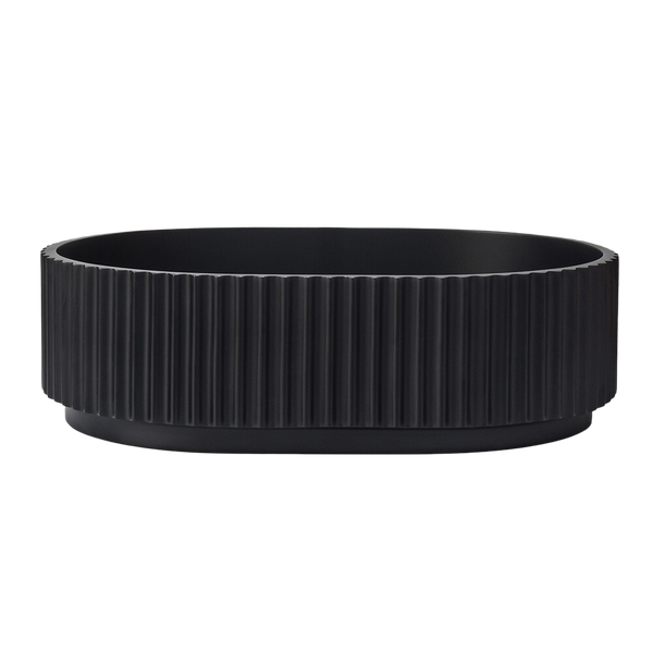 Holly Matte Black Fluted Pill Basin