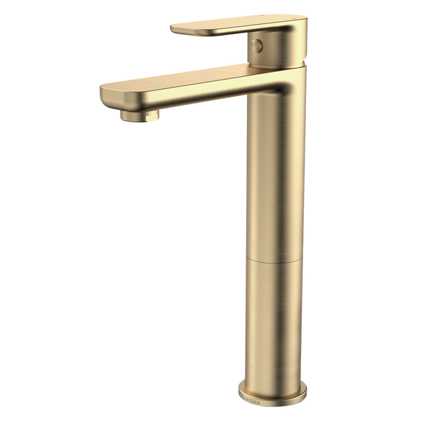 Luna Tower Basin Mixer Brushed Brass Lead Free
