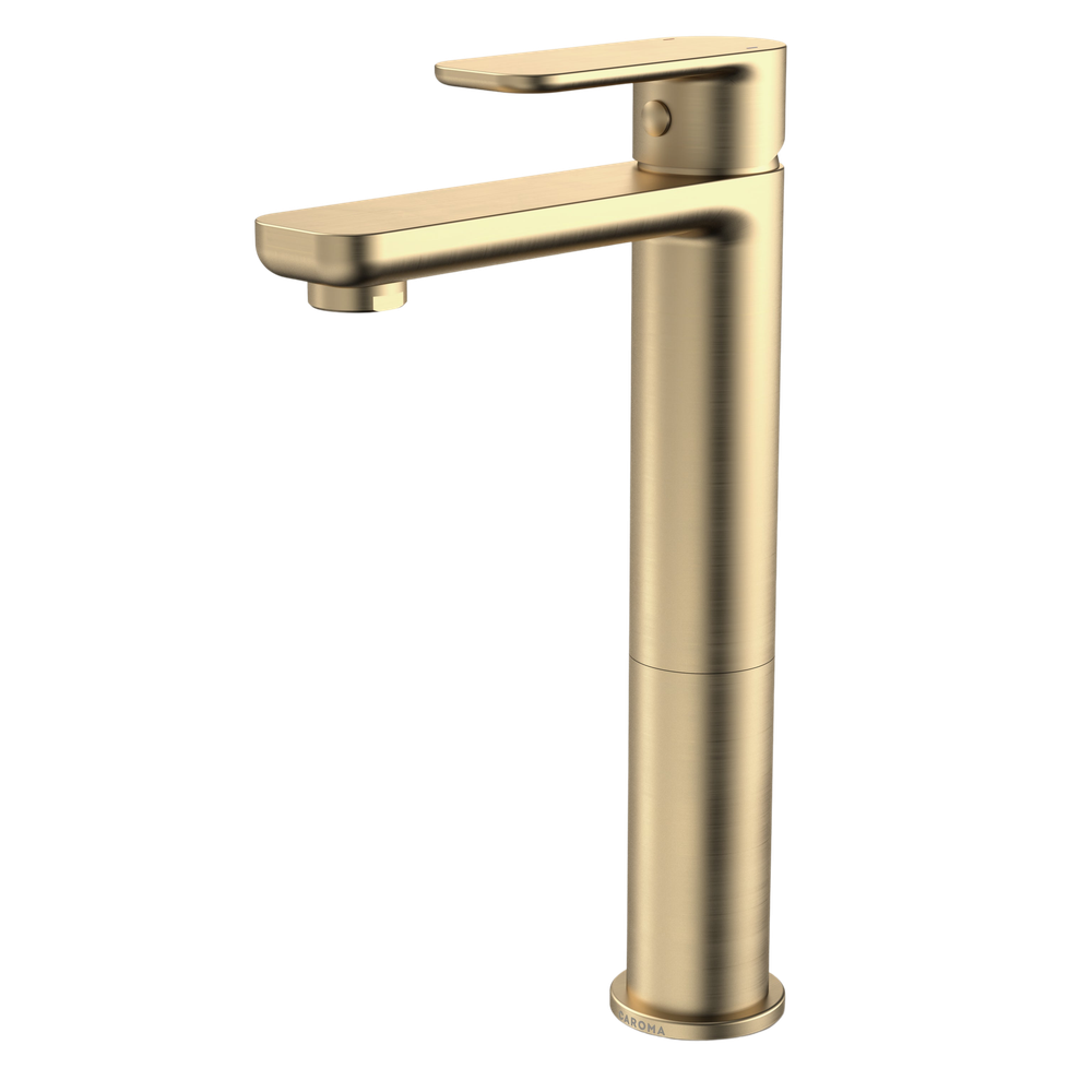 Luna Tower Basin Mixer Brushed Brass Lead Free
