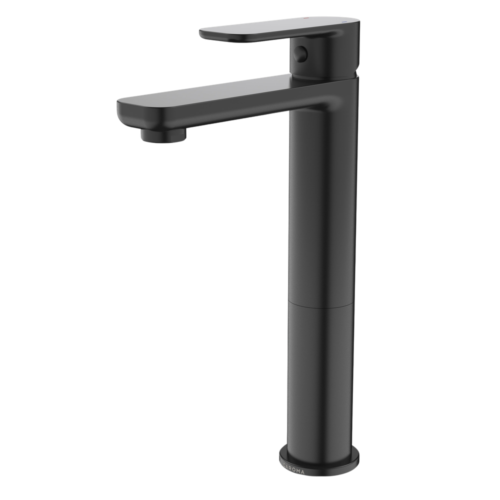 Luna Tower Basin Mixer Black Lead Free