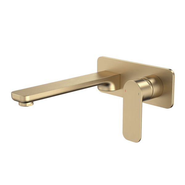 Luna Wall Basin/Bath Mixer Brushed Brass Lead Free