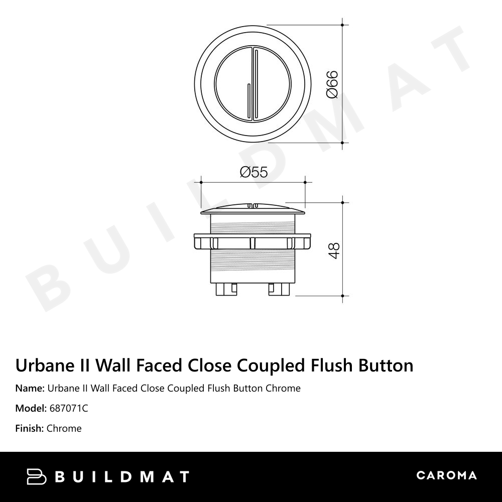 Urbane II Wall Faced Close Coupled Flush Button Chrome