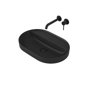 Liano II 600mm Pill Inset Basin with Tap Landing Matte Black - Matte Black