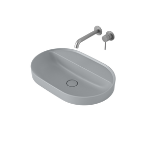 Liano II 600mm Pill Inset Basin with Tap Landing Matte Grey - Matte Grey