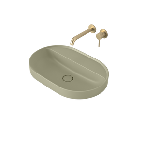 Liano II 600mm Pill Inset Basin with Tap Landing Matte Green - Matte Green