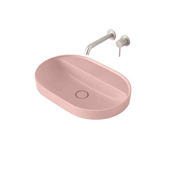 Liano II 600mm Pill Inset Basin with Tap Landing Matte Pink