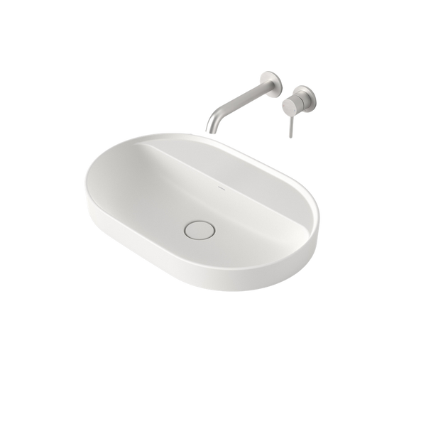 Liano II 600mm Pill Inset Basin with Tap Landing Matte White