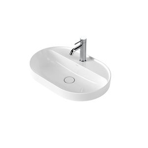 Liano II 600mm Pill Inset Basin with Tap Landing White with 1 Tap Hole - White