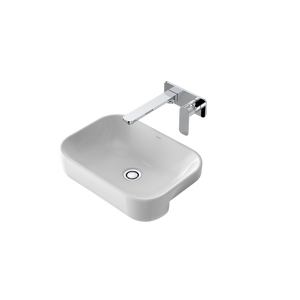 Luna Semi Recessed Basin - White