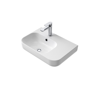 Luna Shelf Wall Basin with 1 Tap Hole - White
