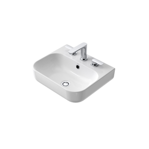 Luna Wall Basin with 3 Tap Holes - White