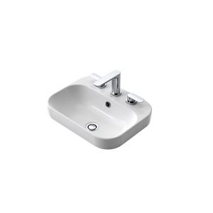 Luna Inset Basin with 3 Tap Holes - White