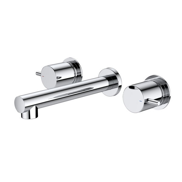 Luna Lever Chrome Wall Basin Set