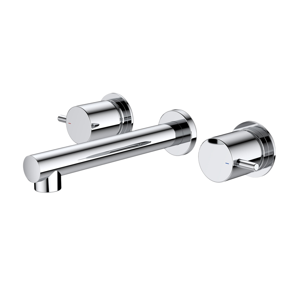 Luna Lever Chrome Wall Basin Set