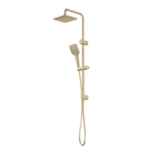 Luna System Overhead Shower On Rail Brushed Brass - Brushed Brass