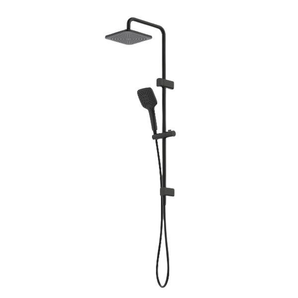 Luna System Overhead Shower On Rail Black