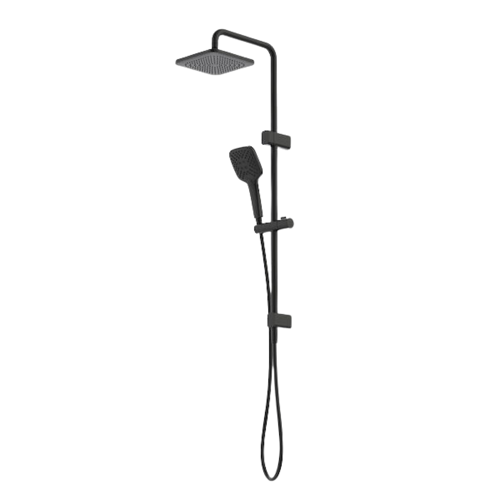 Luna System Overhead Shower On Rail Black