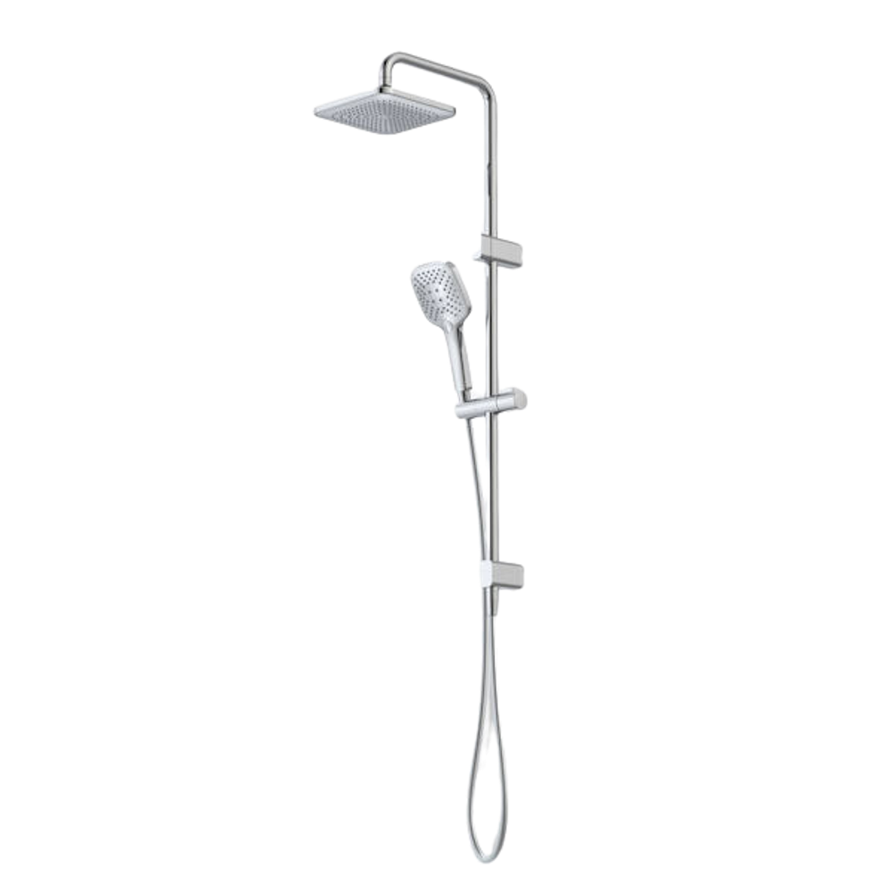 Luna System Overhead Shower On Rail Chrome