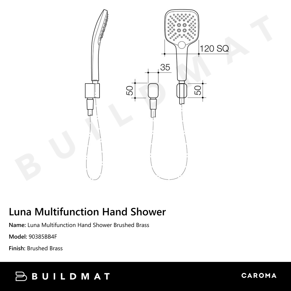 Luna Multifunction Hand Shower Brushed Brass