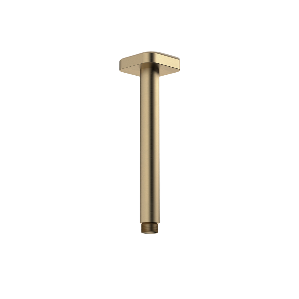 Luna Straight Arm Square Flange 210mm Brushed Brass