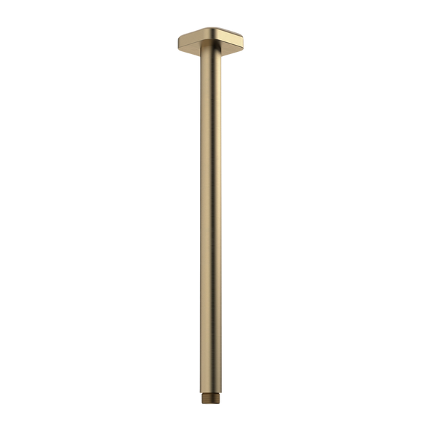 Luna Straight Arm Square Flange 410mm Brushed Brass