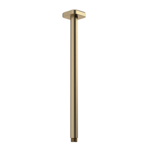 Luna Straight Arm Square Flange 410mm Brushed Brass - Brushed Brass