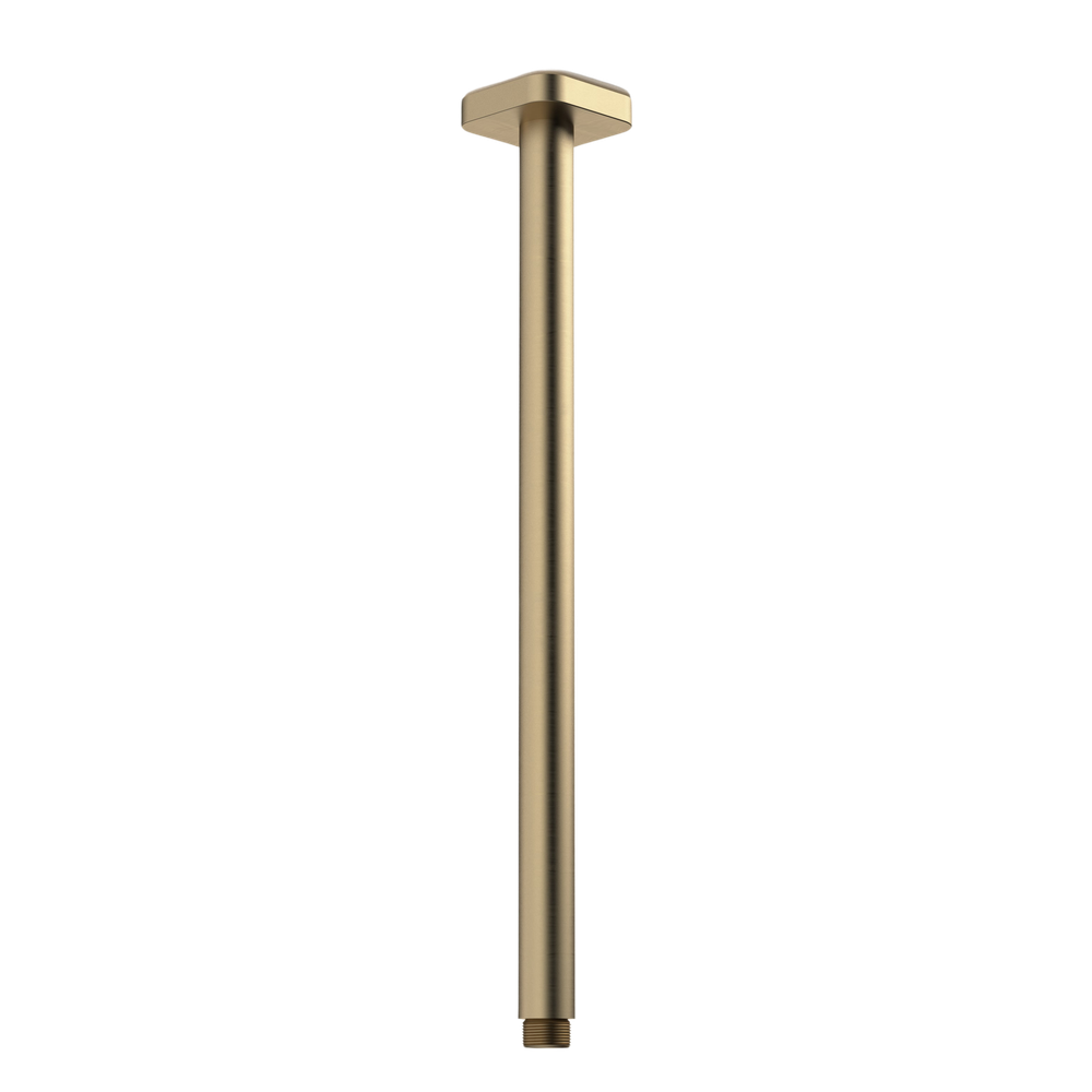 Luna Straight Arm Square Flange 410mm Brushed Brass