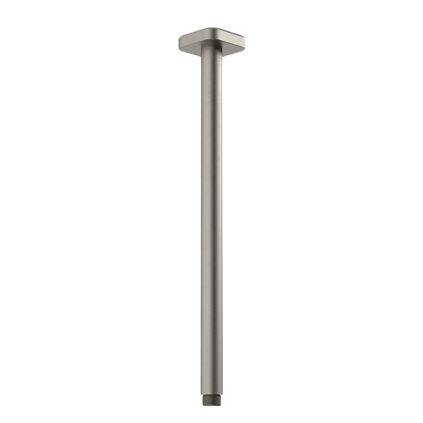 Luna Straight Arm Square Flange 410mm Brushed Nickel
