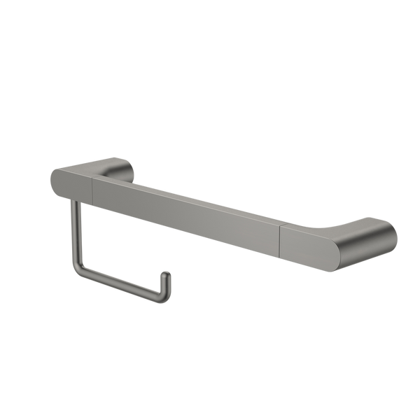 Urbane II Universal Rail  400mm And Toilet Roll Holder Set Gunmetal
