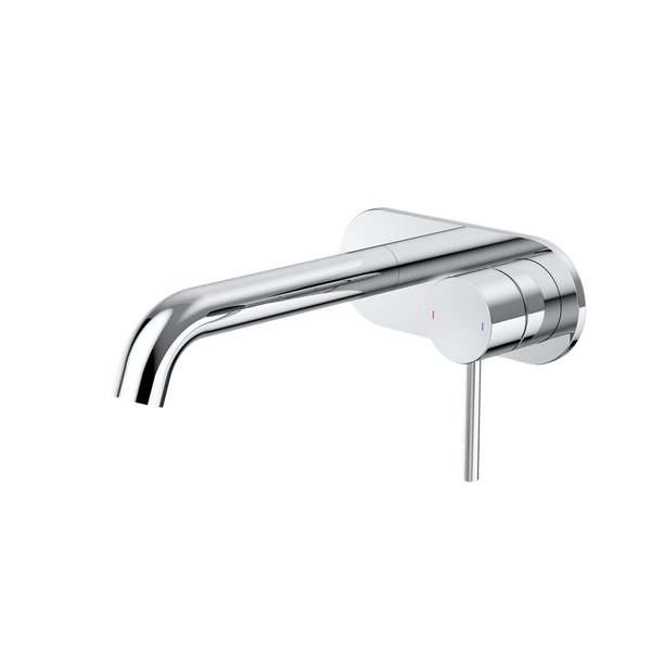 Liano II 175mm Wall Basin/Bath Mixer and Outlet Rounded Plate Chrome Lead Free
