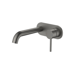 Liano II 175mm Wall Basin/Bath Mixer and Outlet Rounded Plate Gunmetal Lead Free - Gunmetal