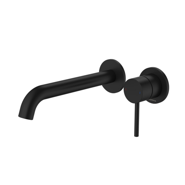 Liano II 210mm Wall Basin/Bath Mixer and Outlet Matte Black Lead Free