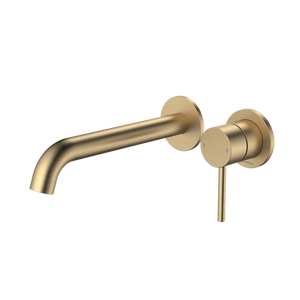 Liano II 210mm Wall Basin/Bath Mixer and Outlet Brushed Brass Lead Free - Brushed Brass