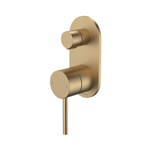 Liano II Bath / Shower Mixer With Diverter and Outlet Rounded Plate Brushed Brass - Brushed Brass