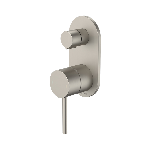 Liano II Bath / Shower Mixer With Diverter and Outlet Rounded Plate Brushed Nickel