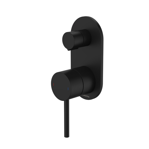 Liano II Bath / Shower Mixer With Diverter and Outlet Rounded Plate Matte Black