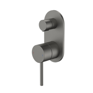 Liano II Bath / Shower Mixer With Diverter and Outlet Rounded Plate Gunmetal - Gunmetal
