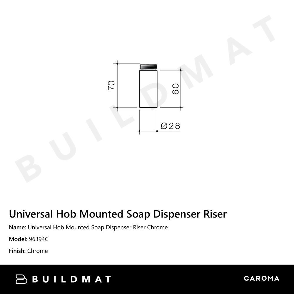 Universal Hob Mounted Soap Dispenser Riser Chrome