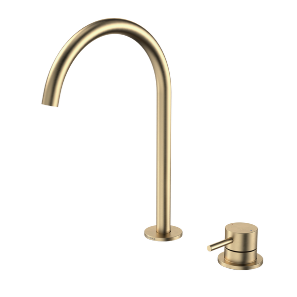 Liano II Hob Basin/Sink Mixer Set 200mm Brushed Brass