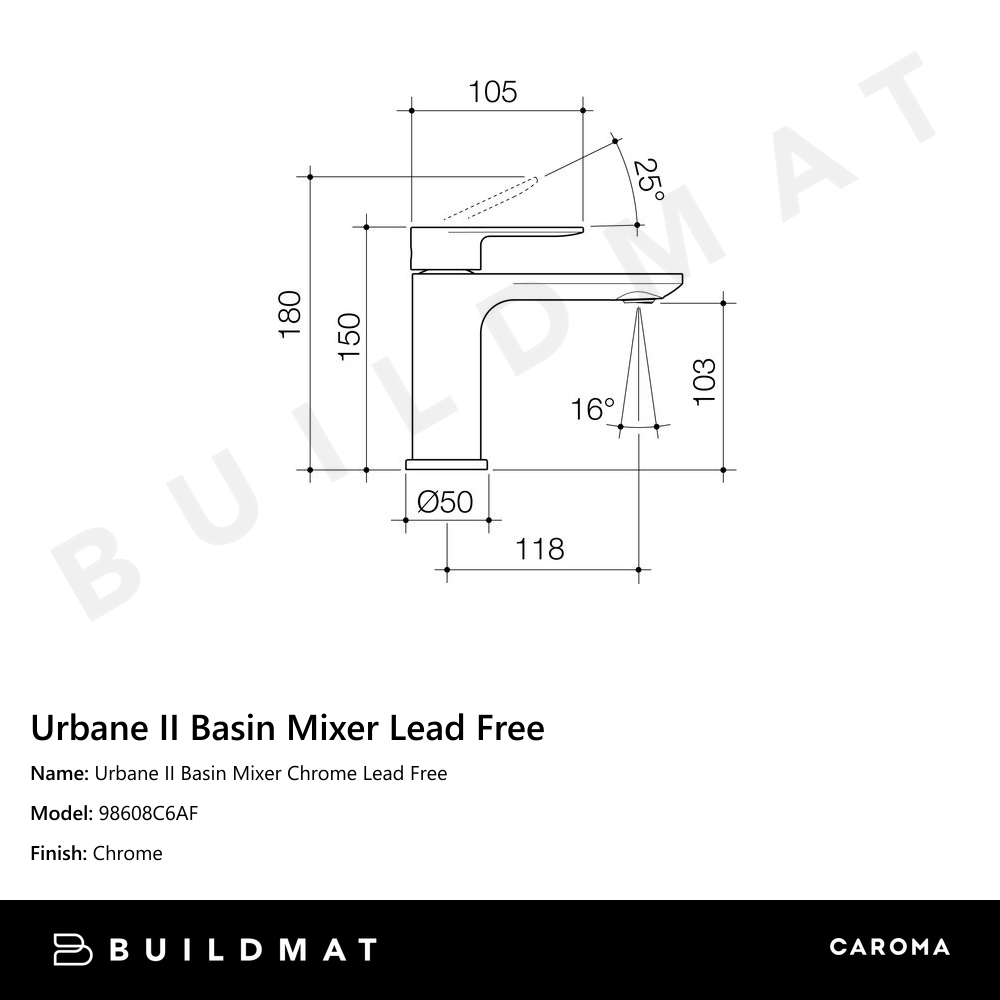 Urbane II Basin Mixer Chrome Lead Free